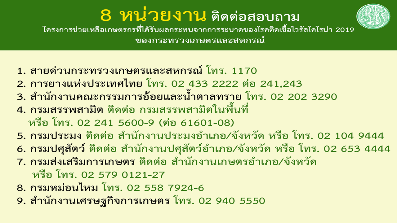ช่องทางการติดต่อสอบถาม