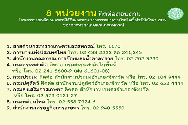 ช่องทางการติดต่อสอบถาม